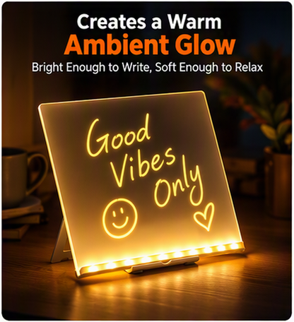Light-Up Acrylic Message Board with Stand