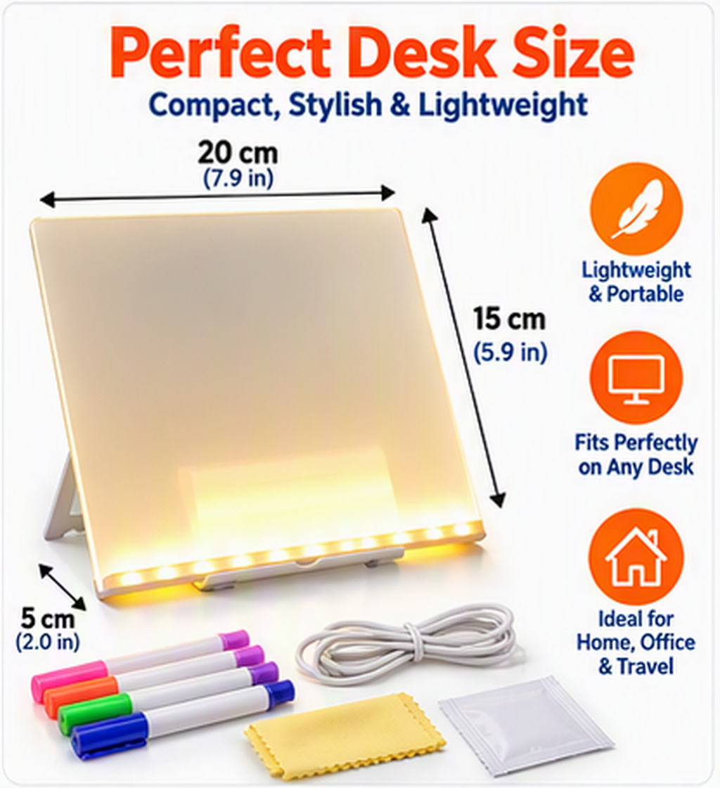 Light-Up Acrylic Message Board with Stand