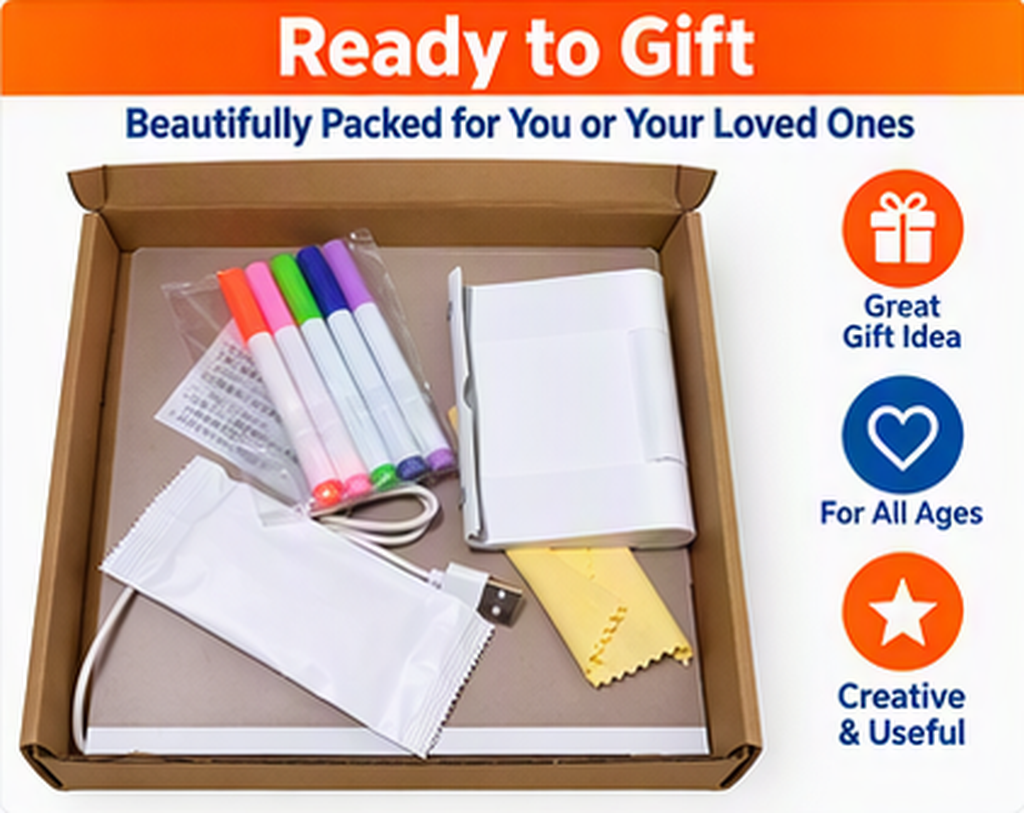 Light-Up Acrylic Message Board with Stand