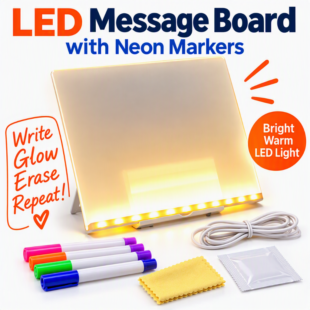 Light-Up Acrylic Message Board with Stand