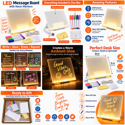 Light-Up Acrylic Message Board with Stand